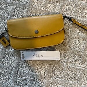 Coach Mustard Yellow Leather Wristlet